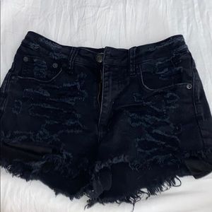 black jean shorts